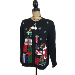 Tiara International Christmas Cardigan Sweater Zip